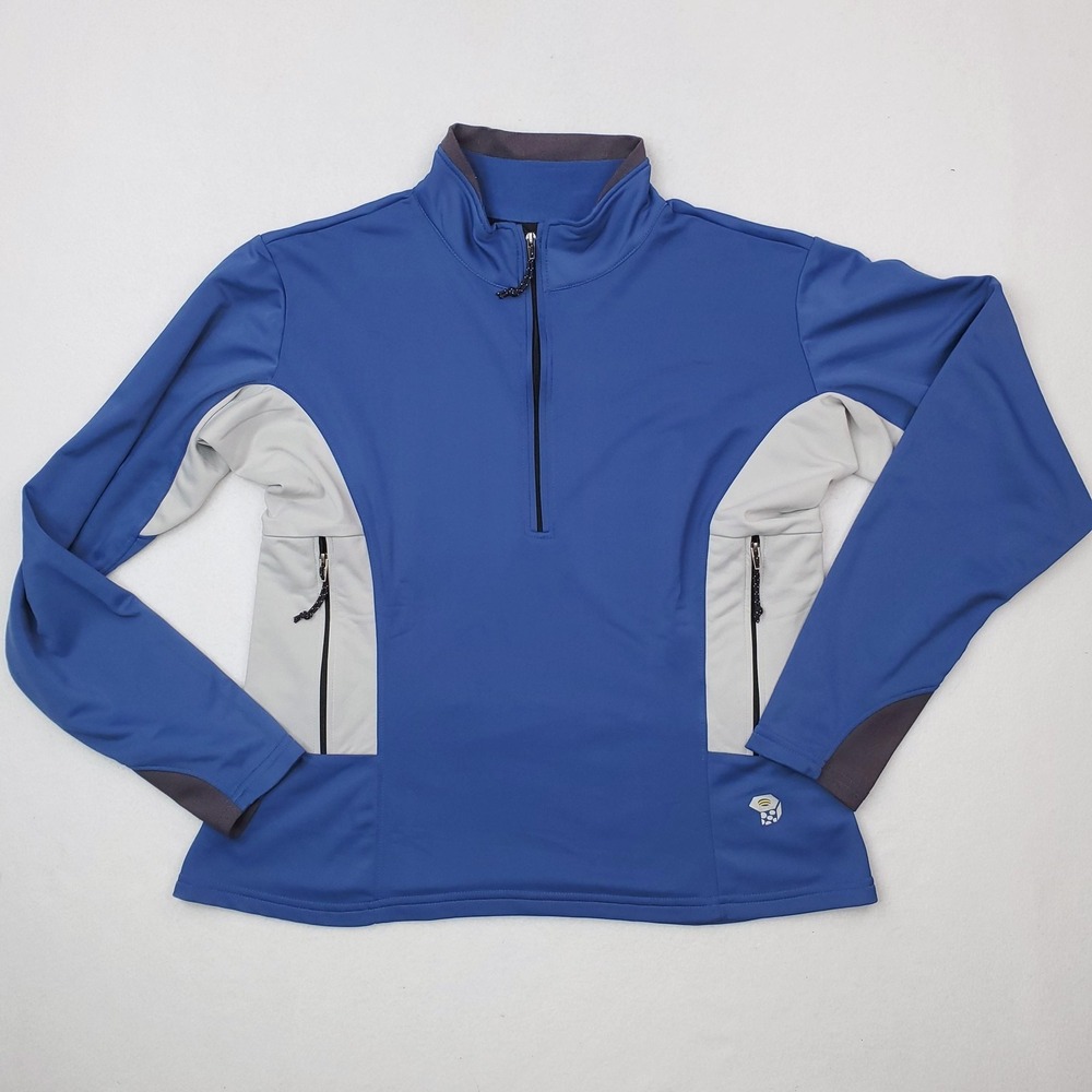 Mountain Hardwear Pullover Womens Large Blue Gray Half Zip Outdoor Jacket USA
